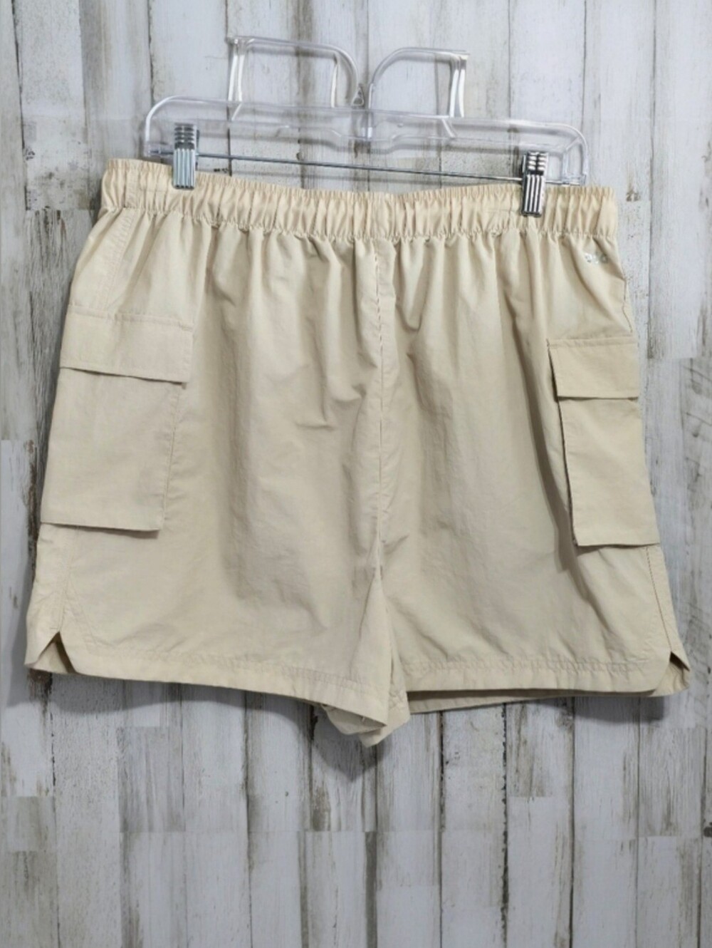 DSG  Sandy Slate Cargo Pockets High Rise Woven Shorts Drawstring Size Large